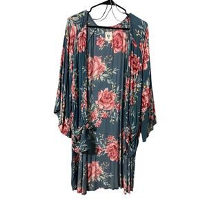 Billabong Open Front Floral Kimono Size M/L